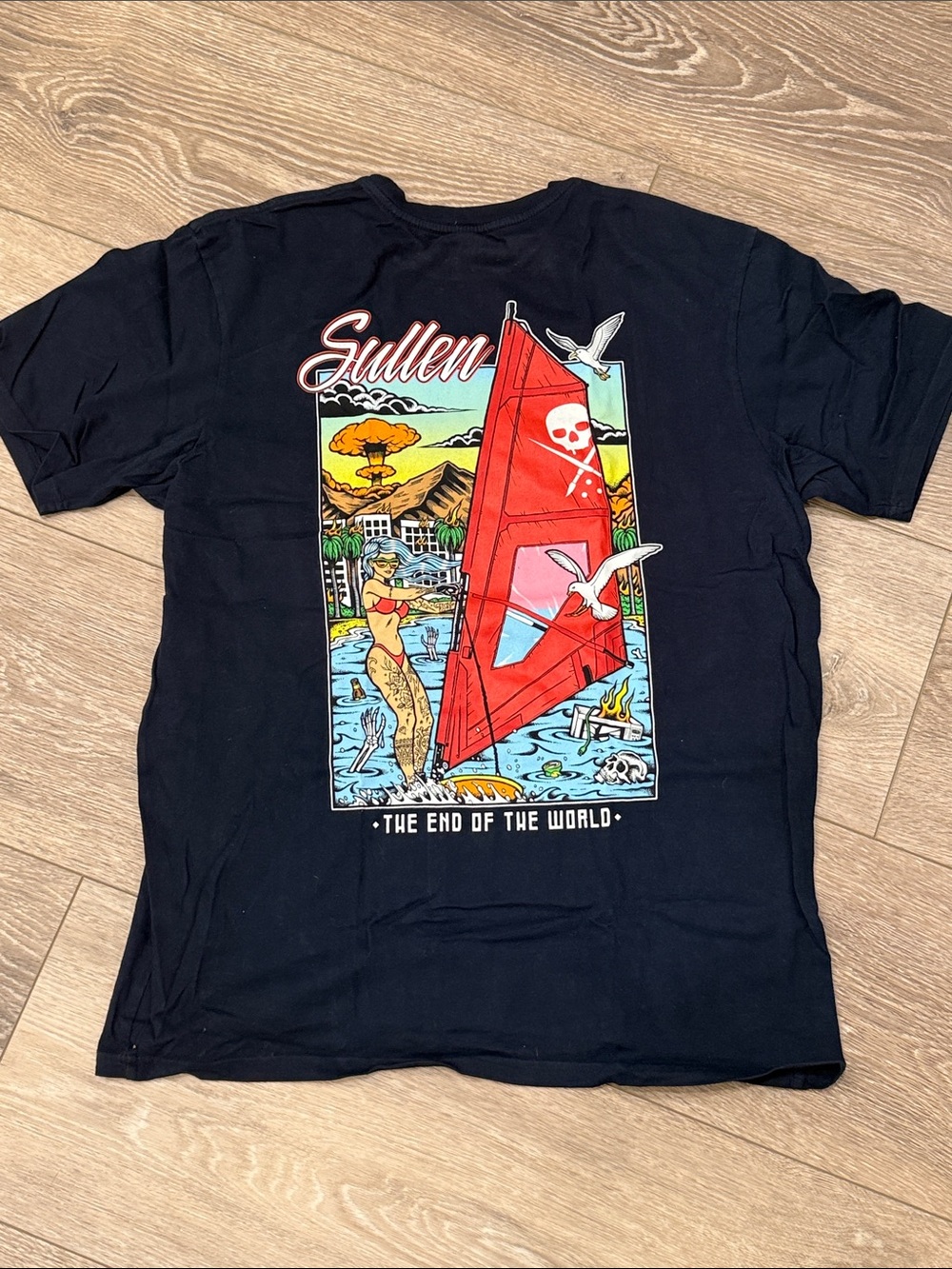 Sullen Men’s Short Sleeve Graphic Tee - Black with Red Sail